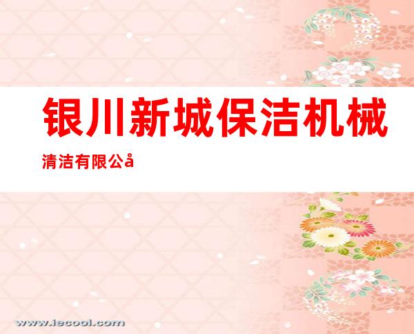 银川新城保洁机械清洁有限公司